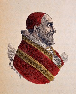 Portrait of Pope Gregory XIII, 1898 (engraving with later colouration)